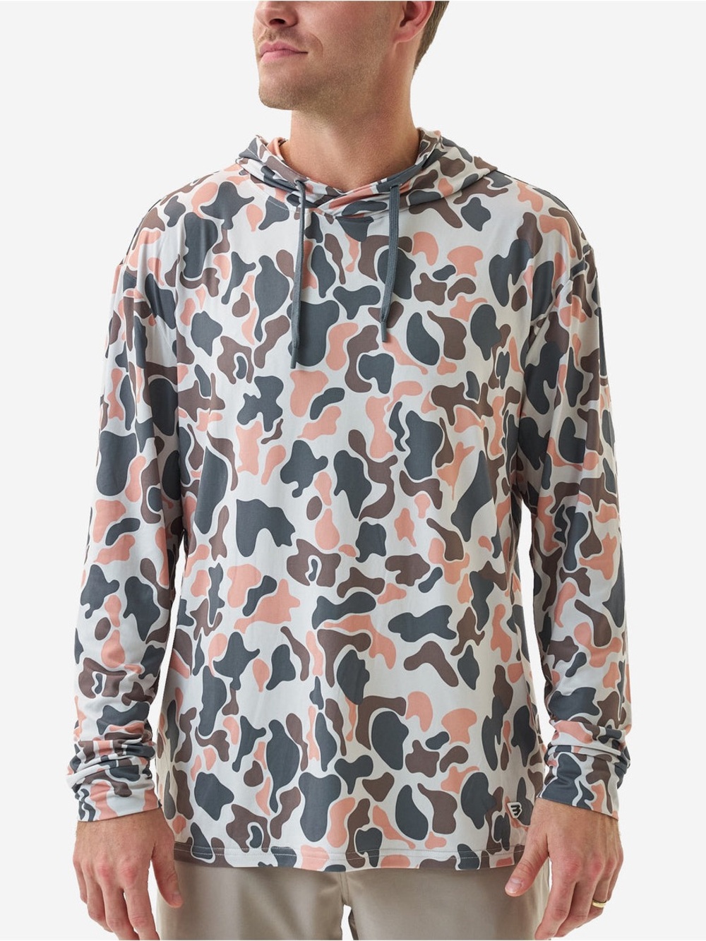 BURLEBO Performance Vintage Camo Hooded Long-Sleeve Outdoor Lightweight